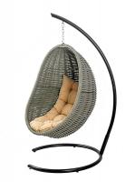 Плетеное подвесное кресло-кокон DeckWOOD (серое)