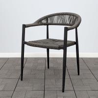 Кресло МИЯ жгут серый с подушкой темно-серой