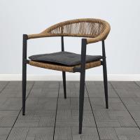 Кресло МИЯ жгут рыжий с подушкой темно-серой