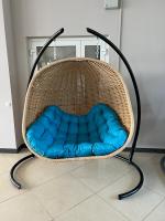 Двойное подвесное кресло-кокон DeckWOOD (песочное)