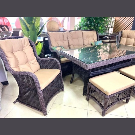 Комплект плетеной мебели Валенсия-6, шоколад