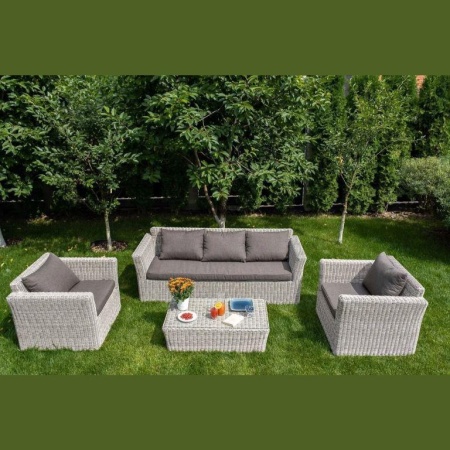 Комплект из искусственного ротанга Скарлетт с 3х-местным диваном серый Комплект из искусственного ротанга Скарлетт с 3х-местным диваном серый