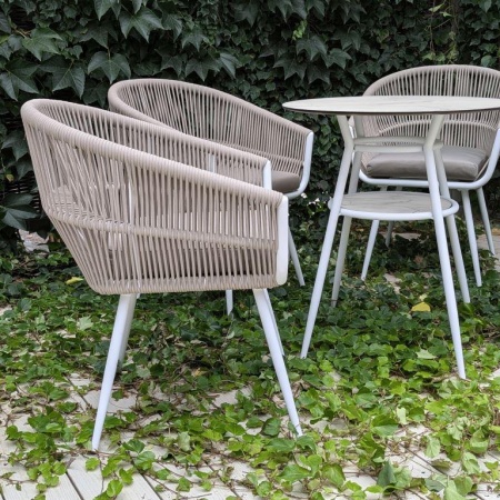 Кресло РИЦА роуп CHD6-03 с подушкой ткань 14817 каркас 9003 Кресло РИЦА роуп CHD6-03 с подушкой ткань 14817 каркас 9003