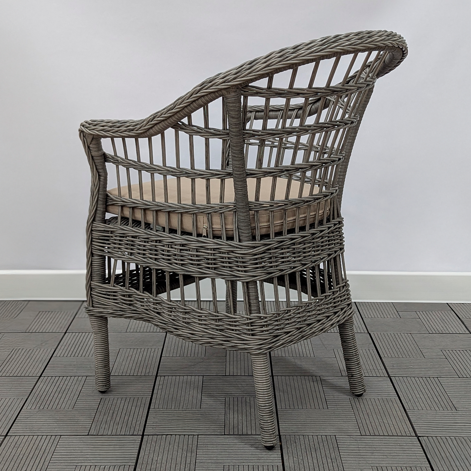 Кресло обеденное САНТОРИНИ жгут 7416 с подушкой ткань 09306