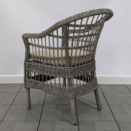 Кресло обеденное САНТОРИНИ жгут 7416 с подушкой ткань 09306