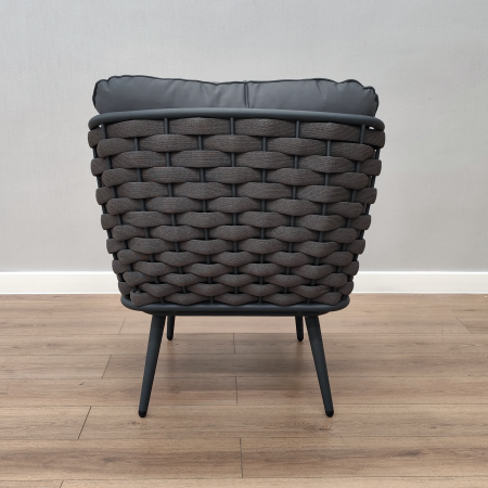 Кресло КАРЕЛИЯ лаунж роуп 45-20 с подушкой 13822 каркас 7016