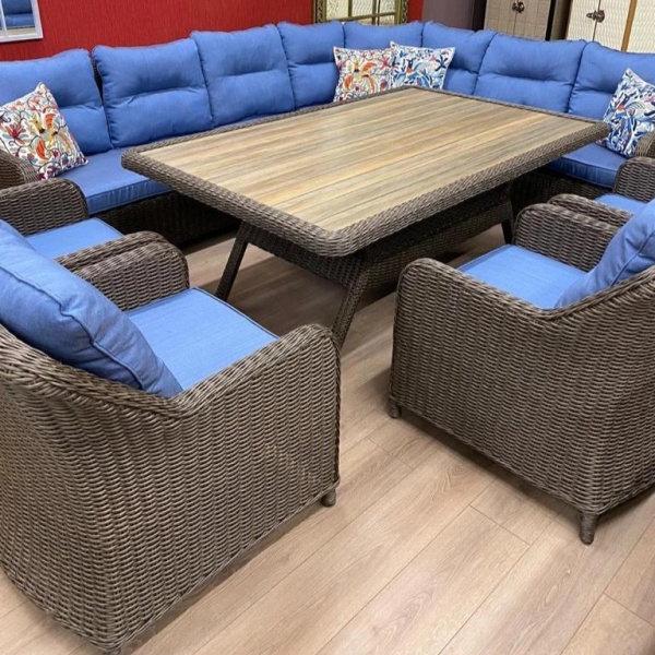 Комплект плетеной мебели Рио-Гранде (комплектация угл. диван, стол 186 см и 4 кресла) Комплект плетеной мебели Рио-Гранде (комплектация угл. диван, стол 186 см и 4 кресла)