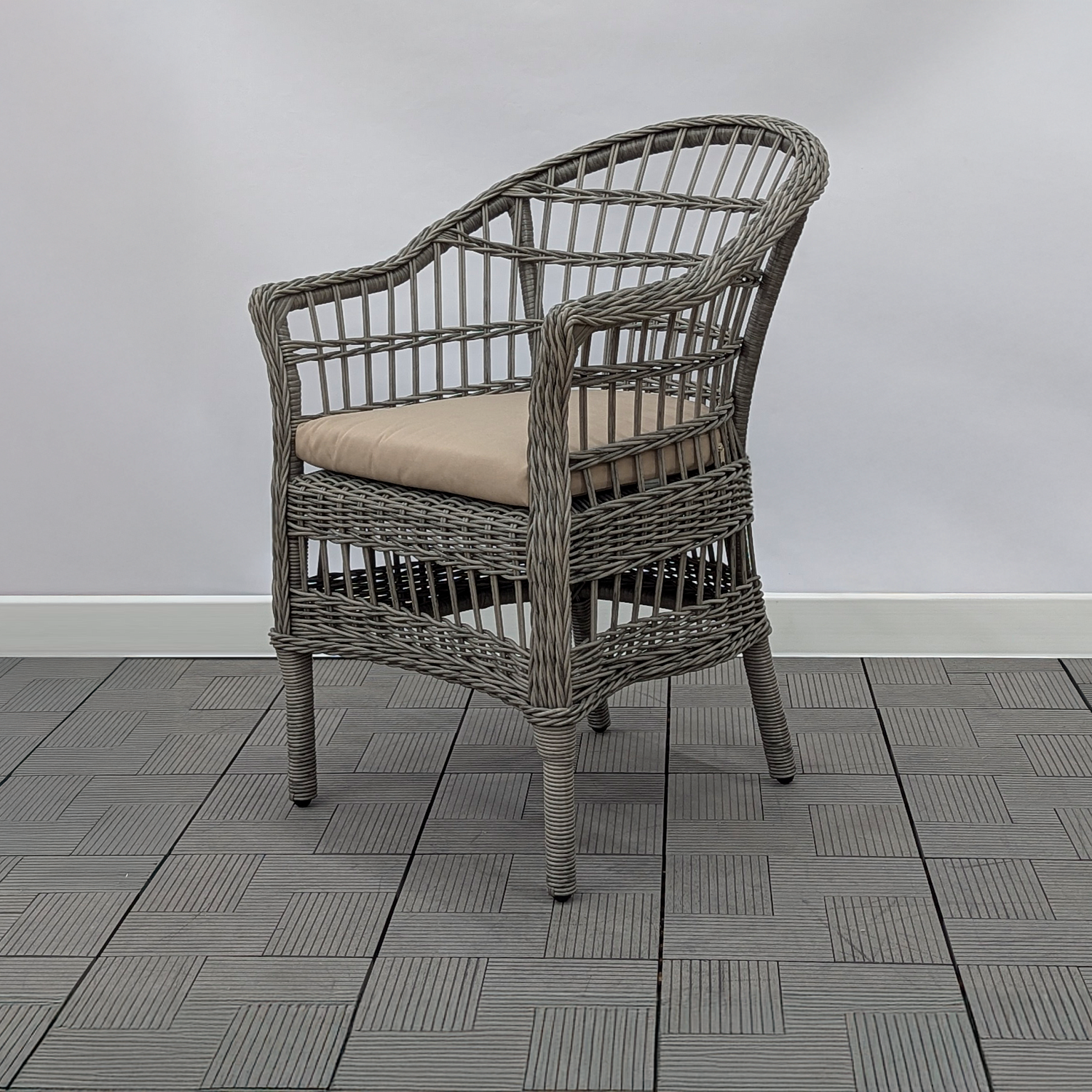 Кресло обеденное САНТОРИНИ жгут 7416 с подушкой ткань 09306