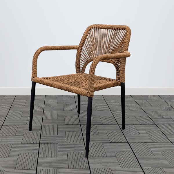 Кресло MILLET жгут рыжий каркас чёрный