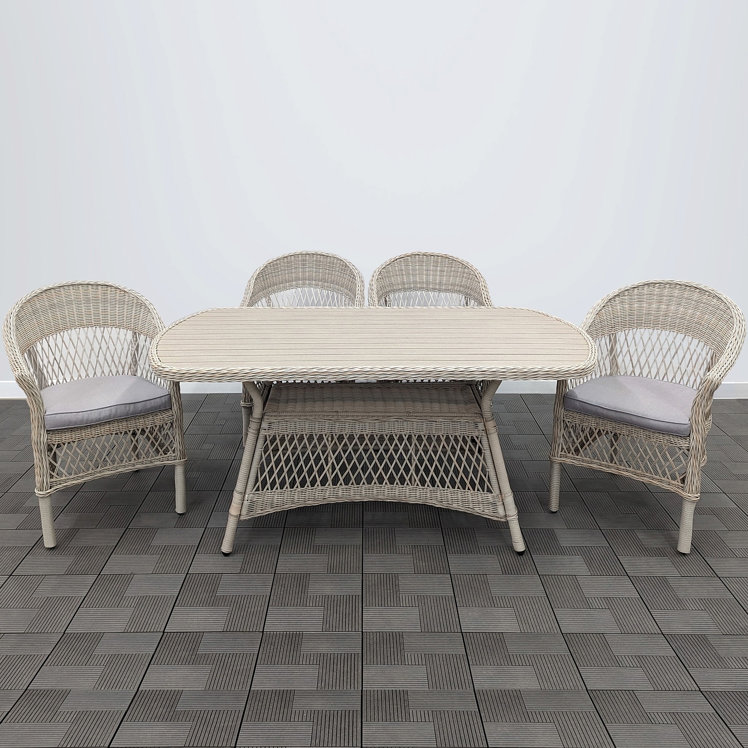 Комплект мебели Madison обеденный (4 кресла, стол 165х90) Комплект мебели Madison обеденный (4 кресла, стол 165х90)