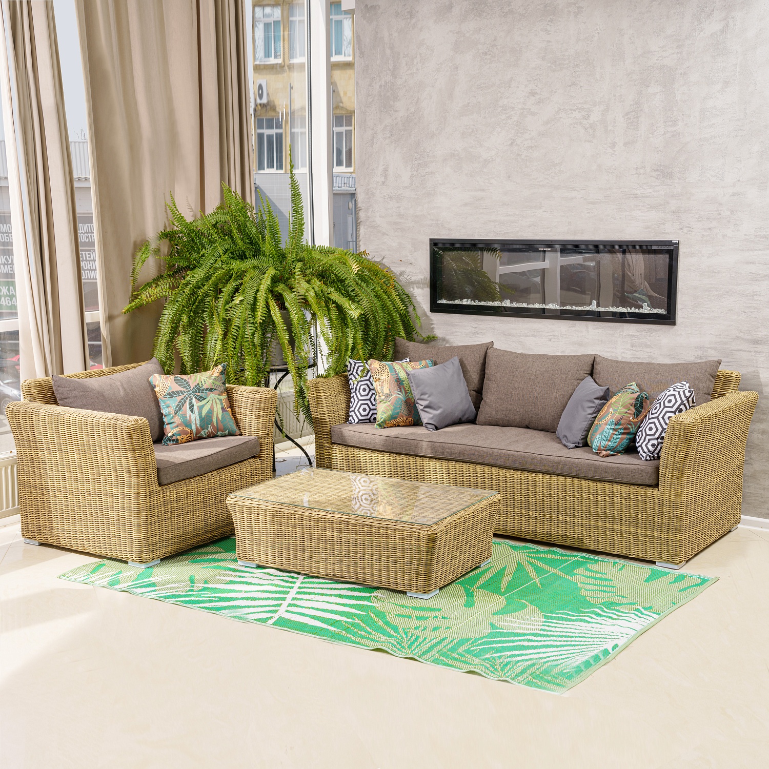 Комплект из искусственного ротанга Скарлетт с 3х-местным диваном Комплект из искусственного ротанга Скарлетт с 3х-местным диваном