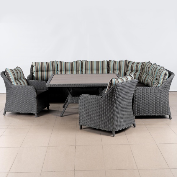 Комплект плетеной мебели РИО-ГРАНДЕ (комплектация: угл. диван, стол 145 см, 2 кресла) Комплект плетеной мебели РИО-ГРАНДЕ (комплектация: угл. диван, стол 145 см, 2 кресла)