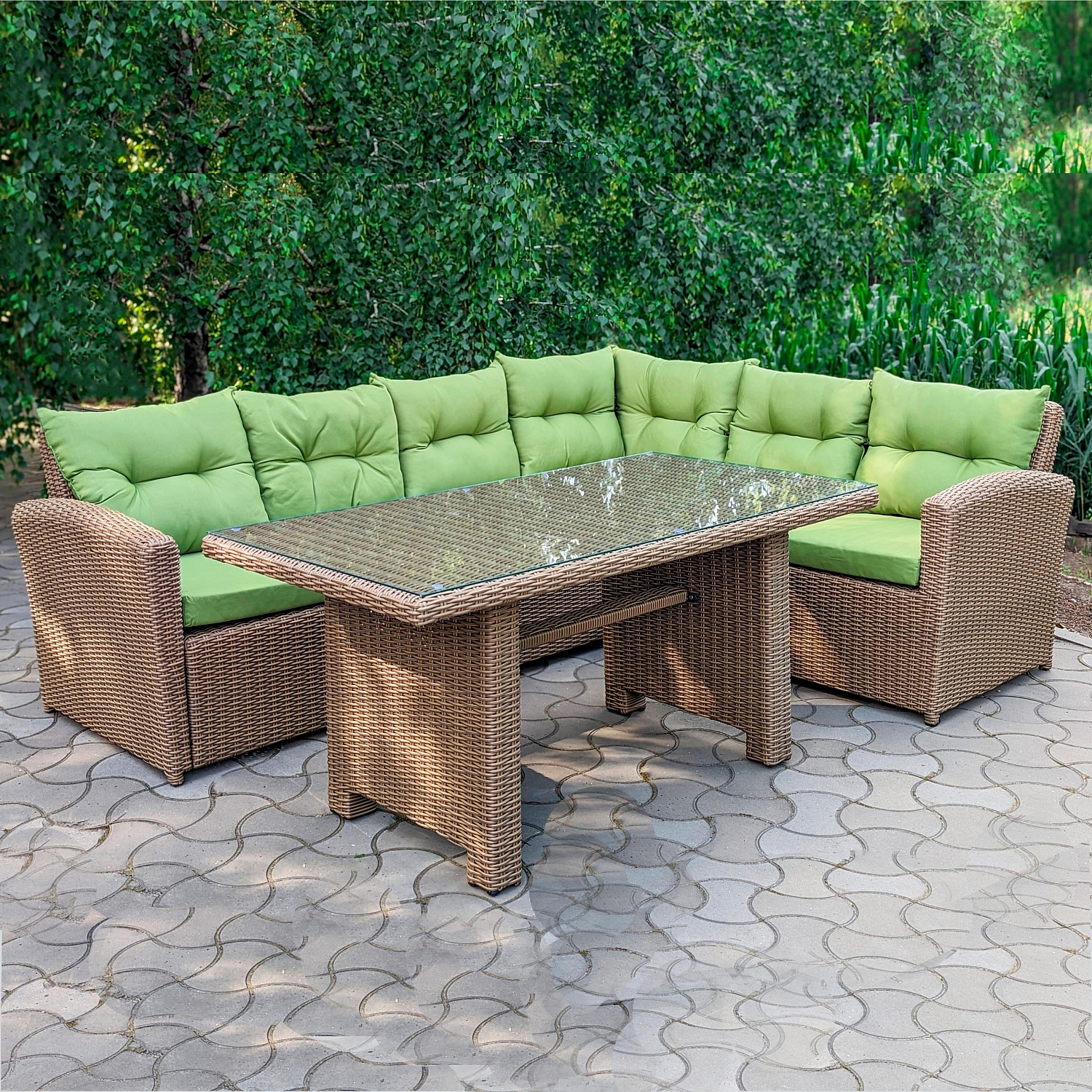 Комплект мебели Фиджи угловой (Стол+3х местный диван левый+ 3х местный диван правый) Комплект мебели Фиджи угловой (Стол+3х местный диван левый+ 3х местный диван правый)