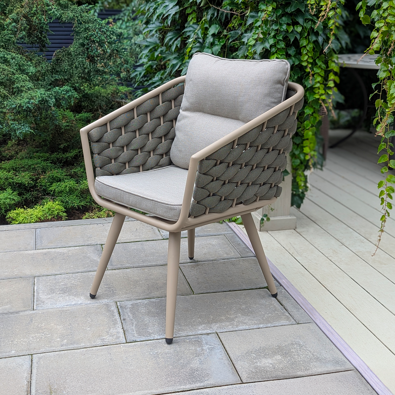 Кресло обеденное КАРЕЛИЯ роуп 45-19 текстилен каркас GX056 муар с подушками ткань 602.804