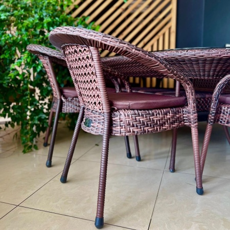 Комплект мебели Dagni с овальным столом шоколад Комплект мебели Dagni с овальным столом шоколад