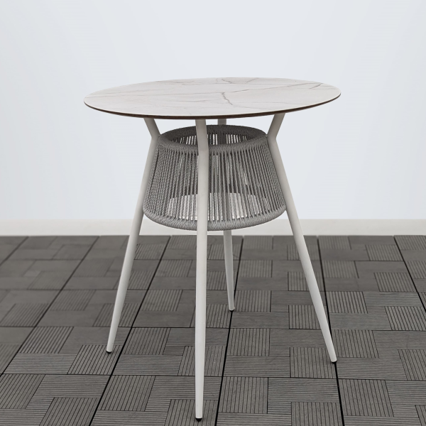 Стол РИЦА D-65 HPL жемчуг жгут 2058 каркас 9003