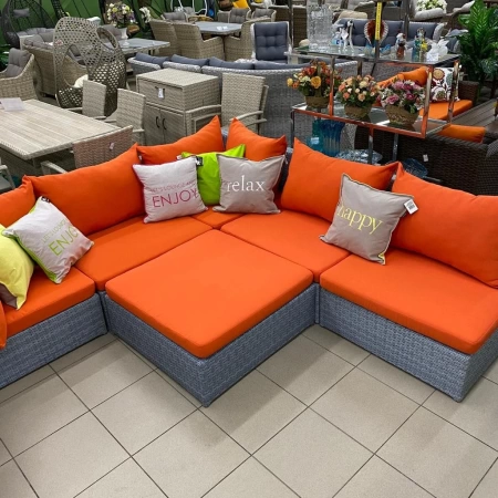 Комплект плетеной мебели ИБИЦА жгут 8486 с подушками ткань 14803 Комплект плетеной мебели ИБИЦА жгут 8486 с подушками ткань 14803