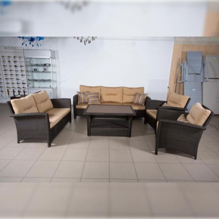 Комплект плетеной мебели ВЕНЕЦИЯ жгут 7462/7425 с подушками Комплект плетеной мебели ВЕНЕЦИЯ жгут 7462/7425 с подушками