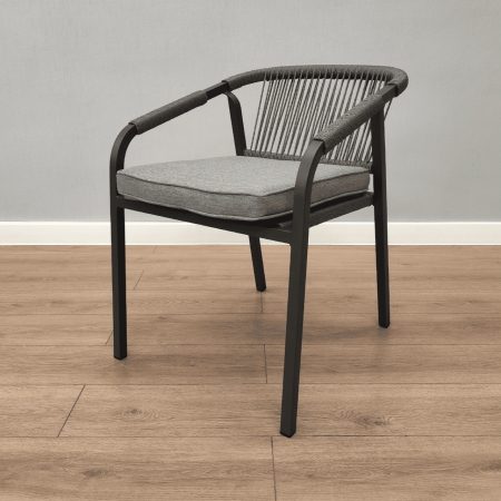 Кресло BRNO арт.AD932016 темно-серый/антрацит с подушкой