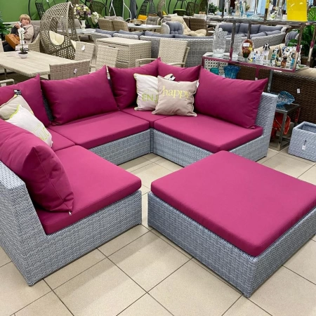 Комплект плетеной мебели ИБИЦА жгут 8486 с подушками ткань 13821