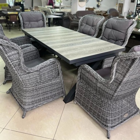 Комплект Валенсия с НЕраздвижным столом из керамогранита