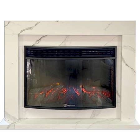 Каминокомплект Simple 25 белый мрамор с очагом Plus EFP/P-2720RLS