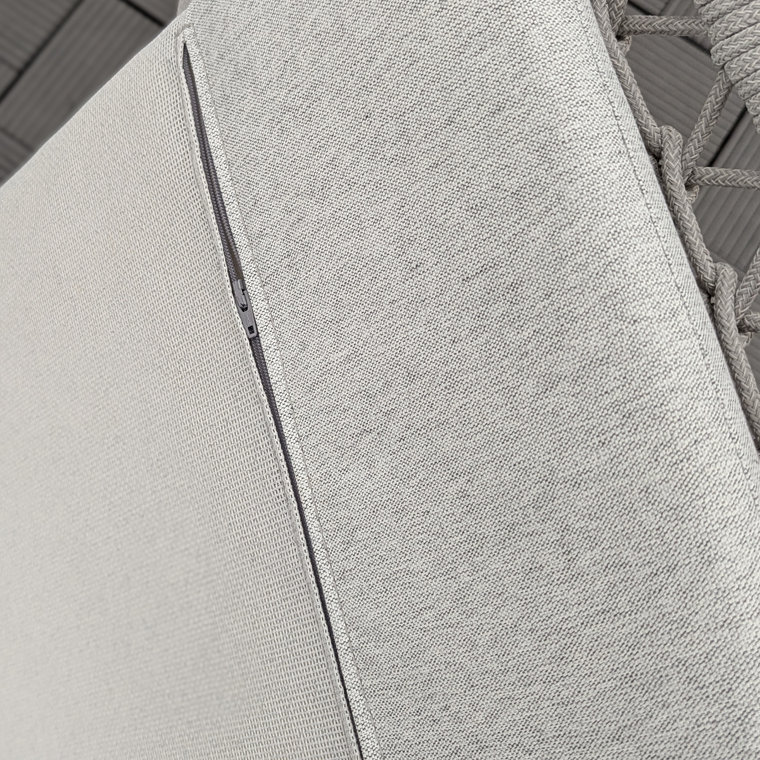 Кресло обеденное CLUB жгут св-серый каркас серый с подушкой ткань серая