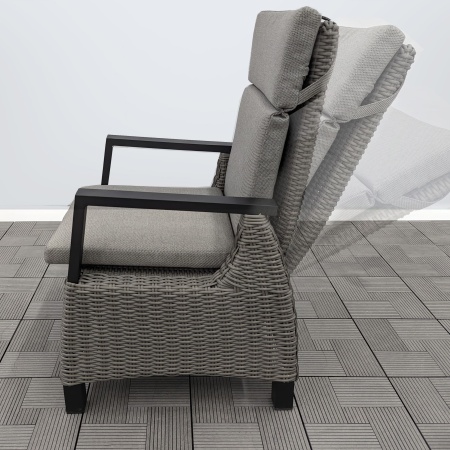 Кресло обеденное ЛИАНА с системой реклайн серое