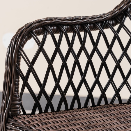 Кресло Уэльс ажурное плетение мокко