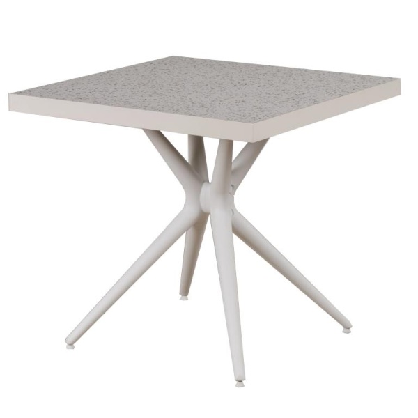 Стол ЭЛЬБРУС 80х80х75/ керамогранит белый Стол ЭЛЬБРУС 80х80х75/ керамогранит белый