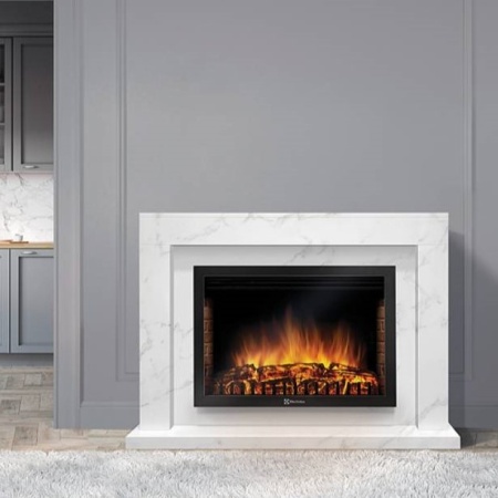 Каминокомплект Simple 25 белый мрамор с очагом Plus EFP/P-2720RLS