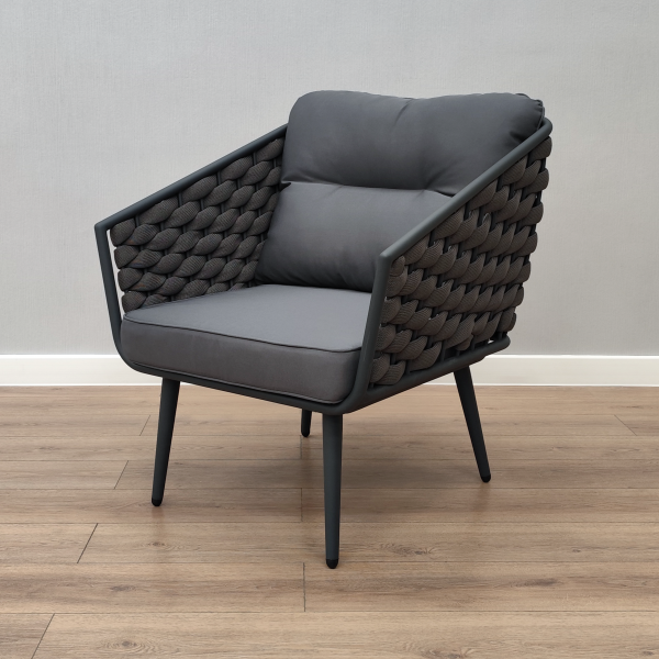 Кресло КАРЕЛИЯ лаунж роуп 45-20 с подушкой 13822 каркас 7016