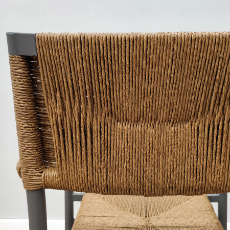 Кресло обеденное Альянс жгут коричневый каркас серый без подушки