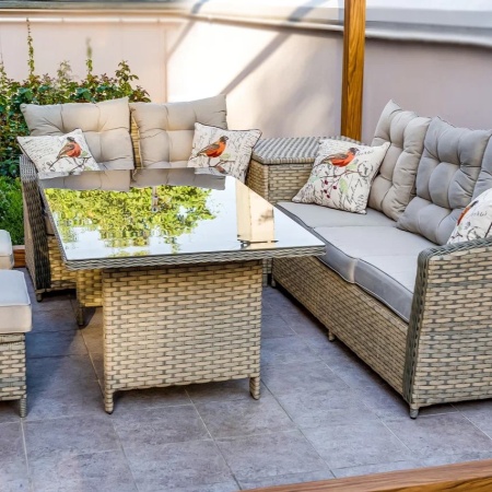 Комплект мебели БАРБАДОС (диван угловой, сундук, 2 пуфа, стол 160х90)