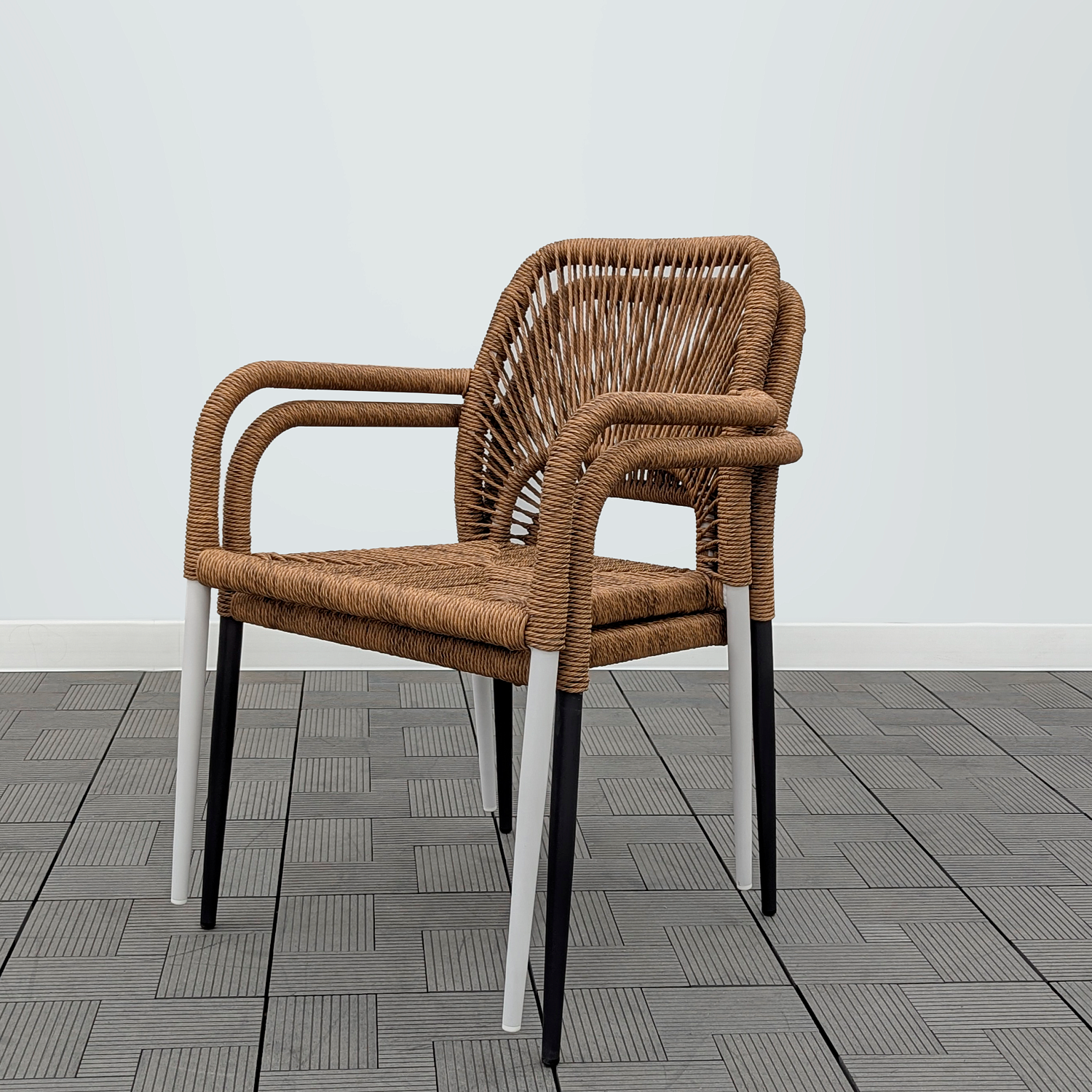 Кресло MILLET жгут рыжий каркас чёрный