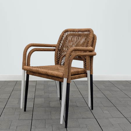 Кресло MILLET жгут рыжий каркас чёрный