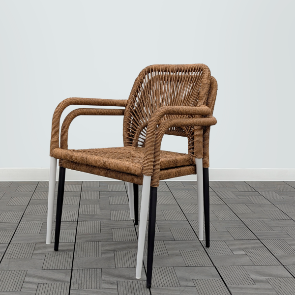 Кресло MILLET жгут рыжий каркас чёрный