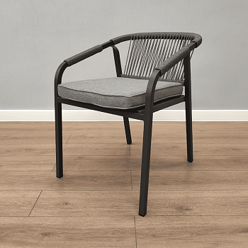 Кресло BRNO арт.AD932016 темно-серый/антрацит с подушкой