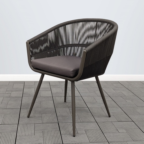 Кресло РИЦА шнур графит с подушкой 13805 каркас 6818