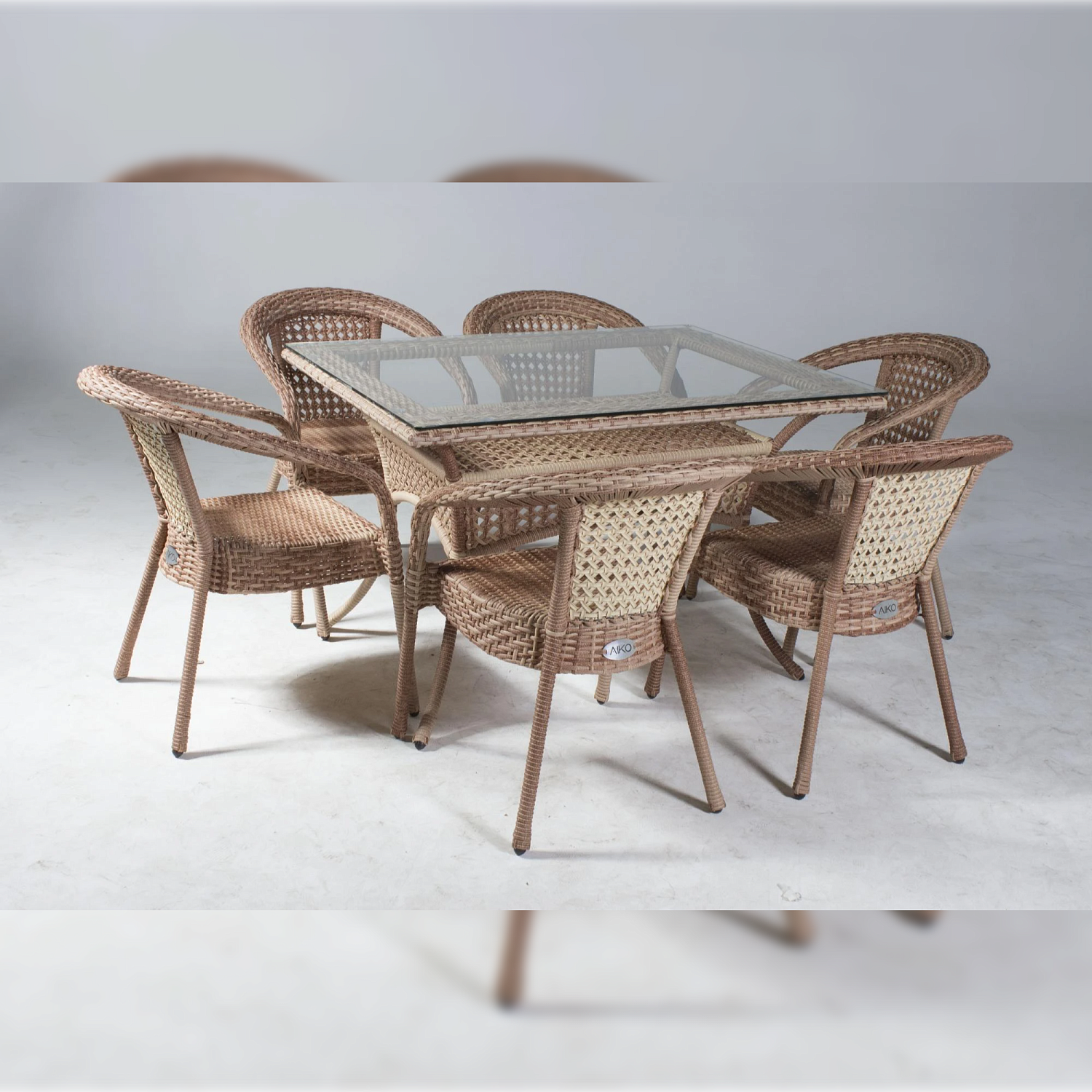 Комплект плетеной мебели Dagni (стол 120 см + 6 кресел) Комплект плетеной мебели Dagni (стол 120 см + 6 кресел)