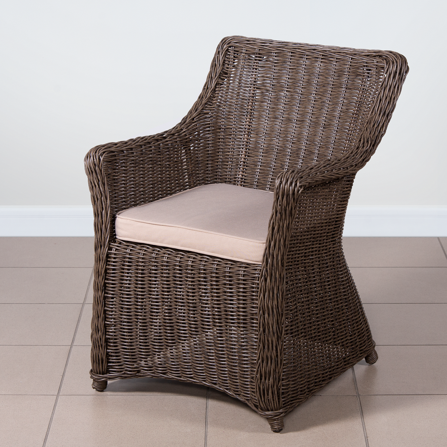 ПЛЕТЕНОЕ КРЕСЛО КОРФУ ОБЕДЕННОЕ С ПОДУШКОЙ