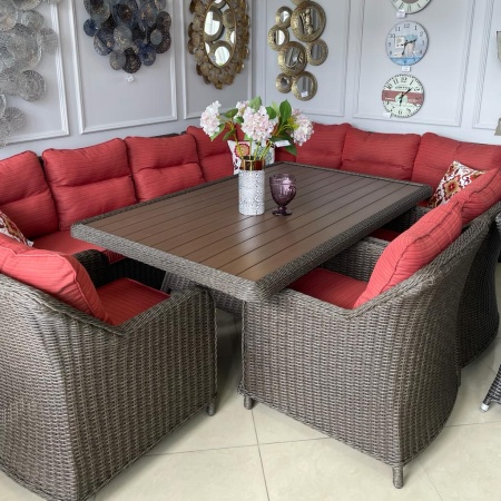 Комплект плетеной мебели Рио-Гранде (комплектация: угловой диван, стол 186 см, 3 кресла) Комплект плетеной мебели Рио-Гранде (комплектация: угловой диван, стол 186 см, 3 кресла)