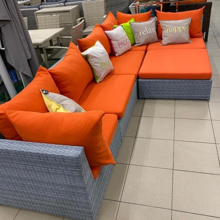 Комплект плетеной мебели ИБИЦА жгут 8486 с подушками ткань 14803 Комплект плетеной мебели ИБИЦА жгут 8486 с подушками ткань 14803