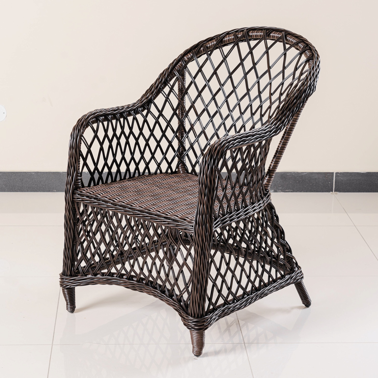 Кресло Уэльс ажурное плетение с подушкой