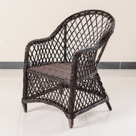 Кресло Уэльс ажурное плетение мокко