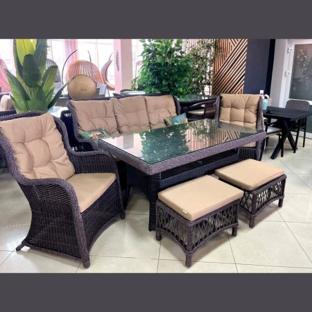 Комплект плетеной мебели Валенсия-6, шоколад