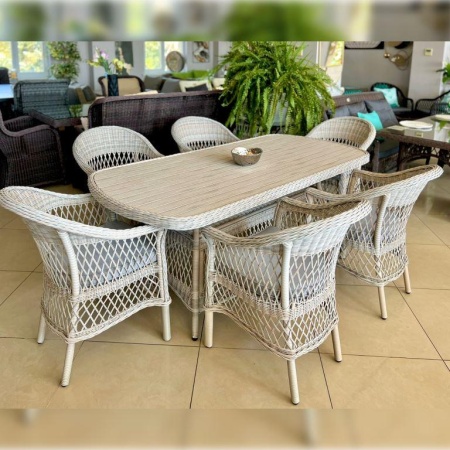 Комплект мебели Madison обеденный (стол+6 кресел) серый Комплект мебели Madison обеденный (стол+6 кресел) серый