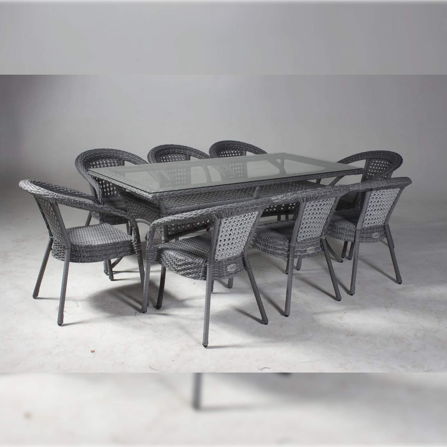 Комплект плетеной мебели Dagni ( стол 180 см + 8 кресел) Комплект плетеной мебели Dagni ( стол 180 см + 8 кресел)