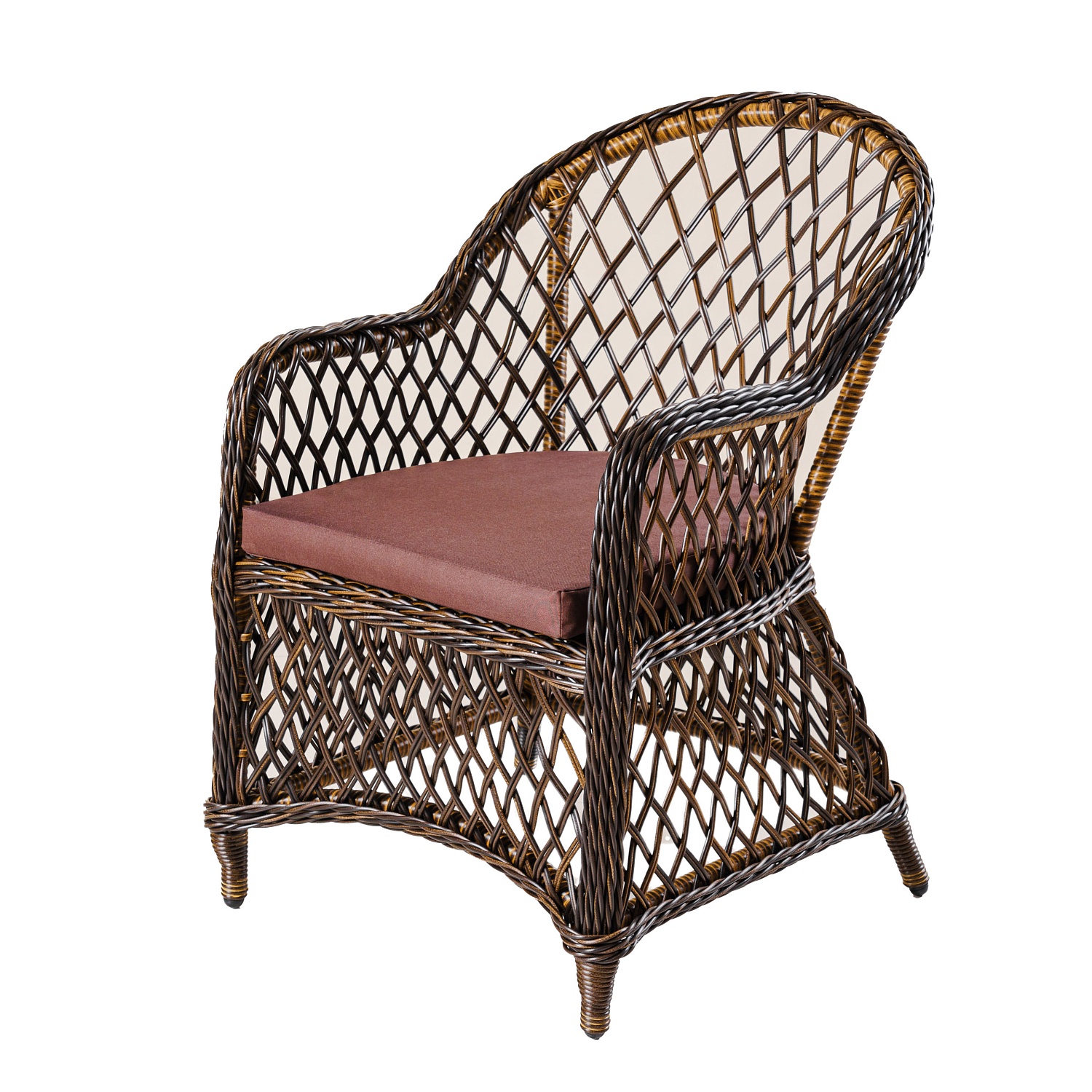 Кресло Уэльс ажурное плетение с подушкой