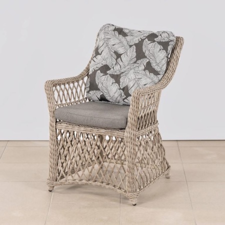 Комплект плетеной мебели СИЦИЛИЯ-обеденный (стол 220 см, 2х-местный диван, 4 кресла с олефиновыми подушками)